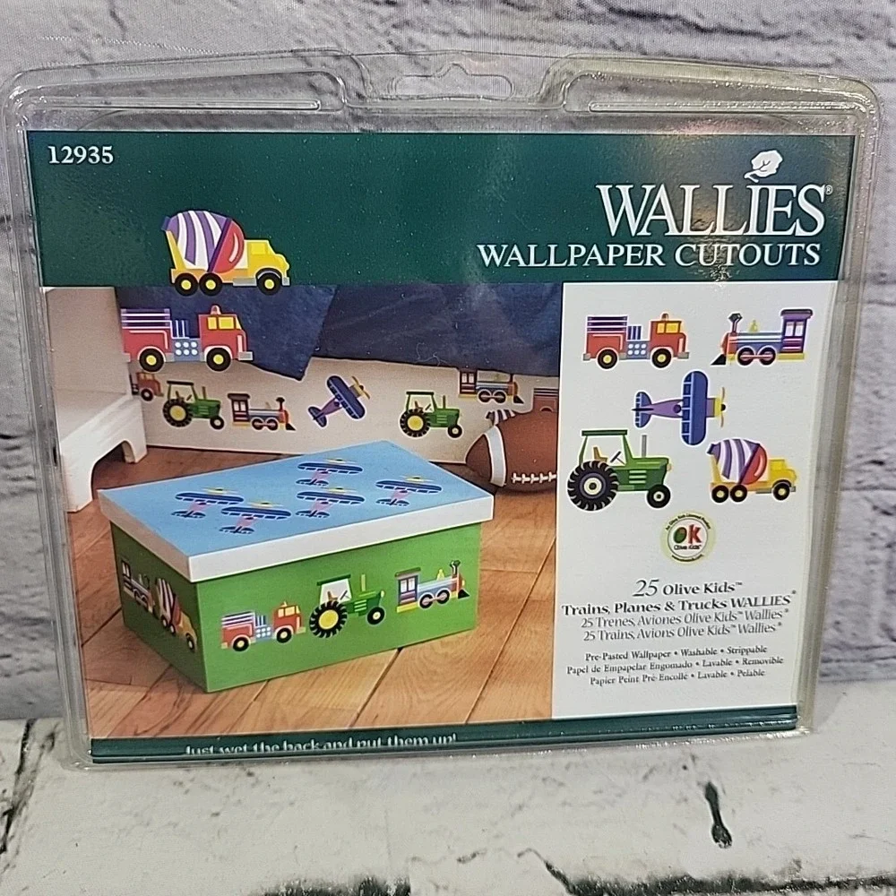 Wallies Wallpaper Cutouts Lot Of 2 Packs Train Trucks‎ Airplanes Wall Decals